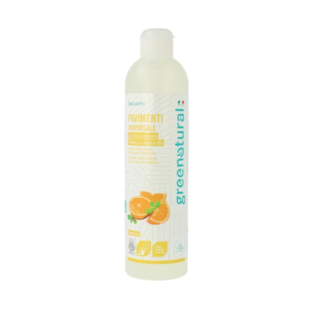 Liquid detergent for Floors, Mint and Orange Greenatural Floors  Available on Yumibio.com