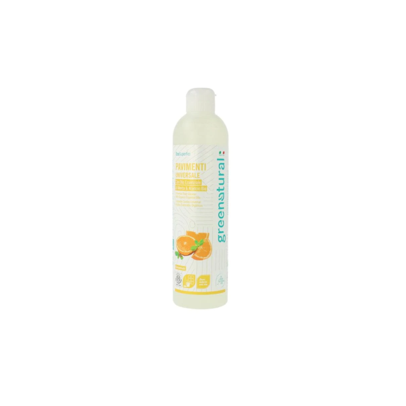 Liquid detergent for Floors, Mint and Orange Greenatural Floors  Available on Yumibio.com