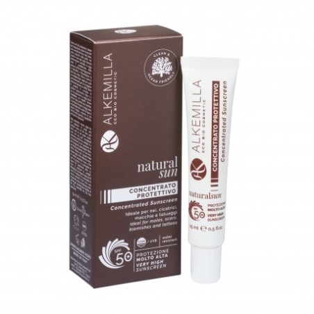 Concentrated, Protective, Scars and Tattoos SPF 50+ Alkemilla Organic sunscreen  Available on Yumibio.com