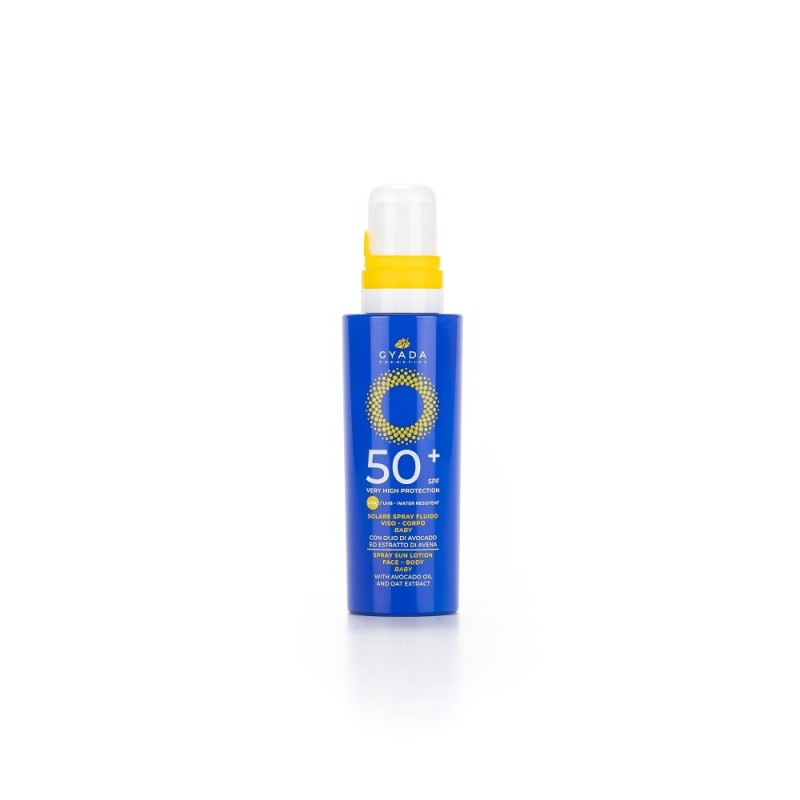 Gyada Cosmetics  Solare Spray Viso e Corpo Baby SPF 50+  Protezione Solare bio
