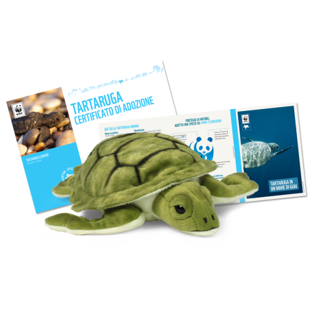 Peluche WWF - tortue - avec contribution Regali Solidali Freebies   Disponible sur Yumibio.com