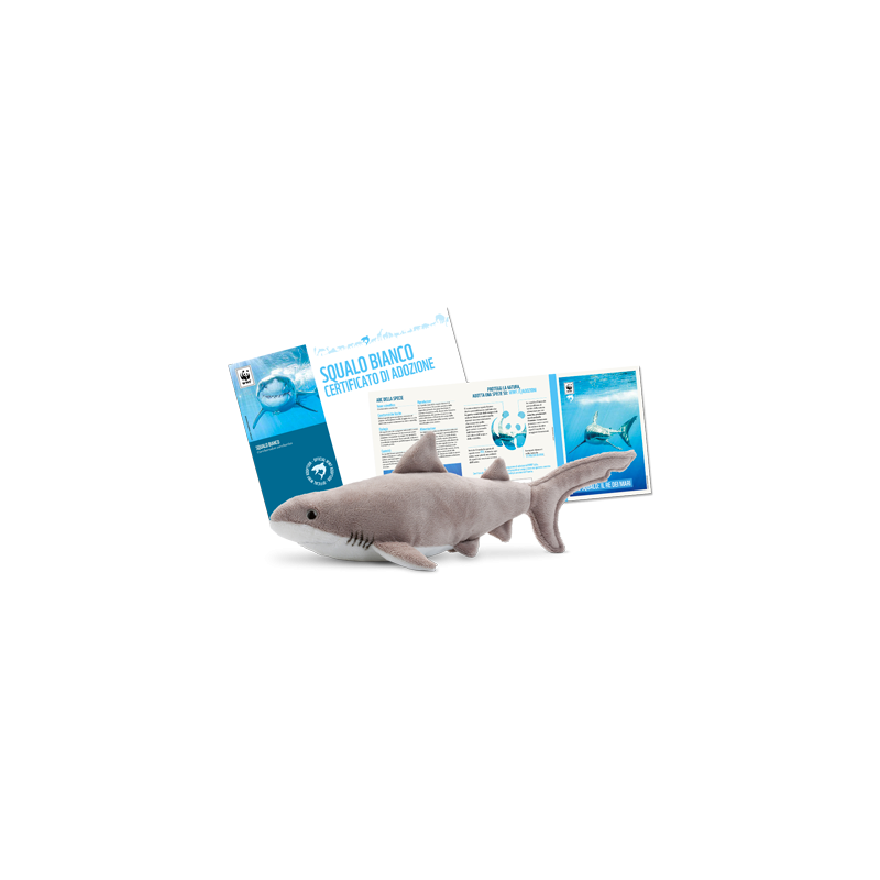 Plush Peluche f - shark-with contribution Regali Solidali Freebies  Available on Yumibio.com