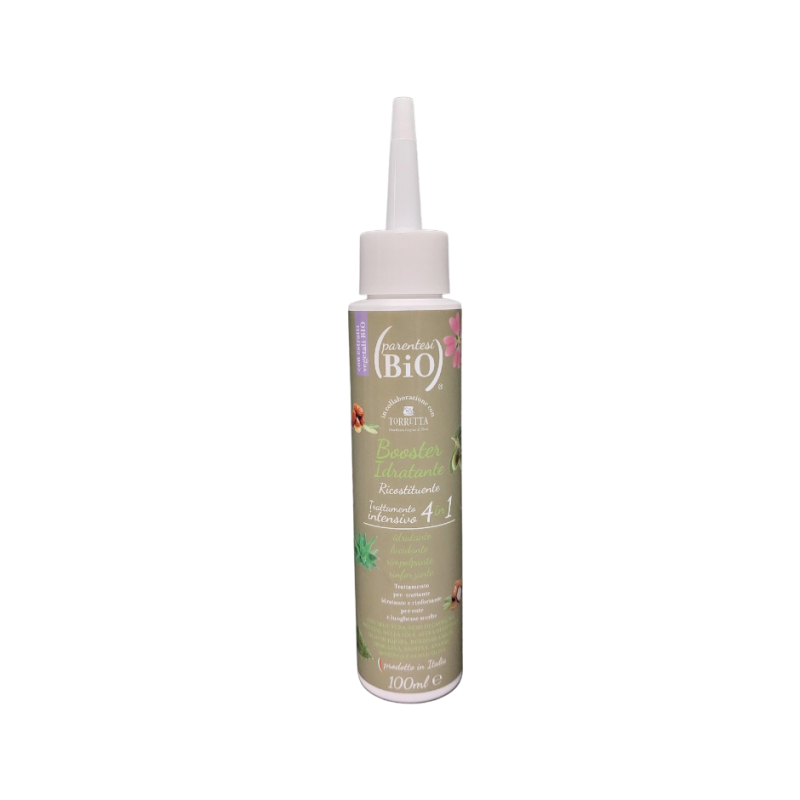 Moisturizing and restorative Booster Parentesi Bio Pre-shampoo compress  Available on Yumibio.com