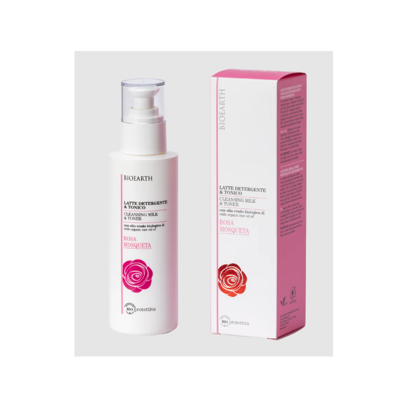 Milk Cleanser and Tonic bio and vegan Bioearth Facial cleanser  Available on Yumibio.com