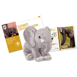 Plush Elefante f - elephant-with contribution Regali Solidali Freebies  Available on Yumibio.com