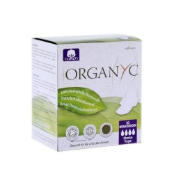 Absorbent Night With Wings in cotton Bio - intense flow Organyc Absorbent  Available on Yumibio.com