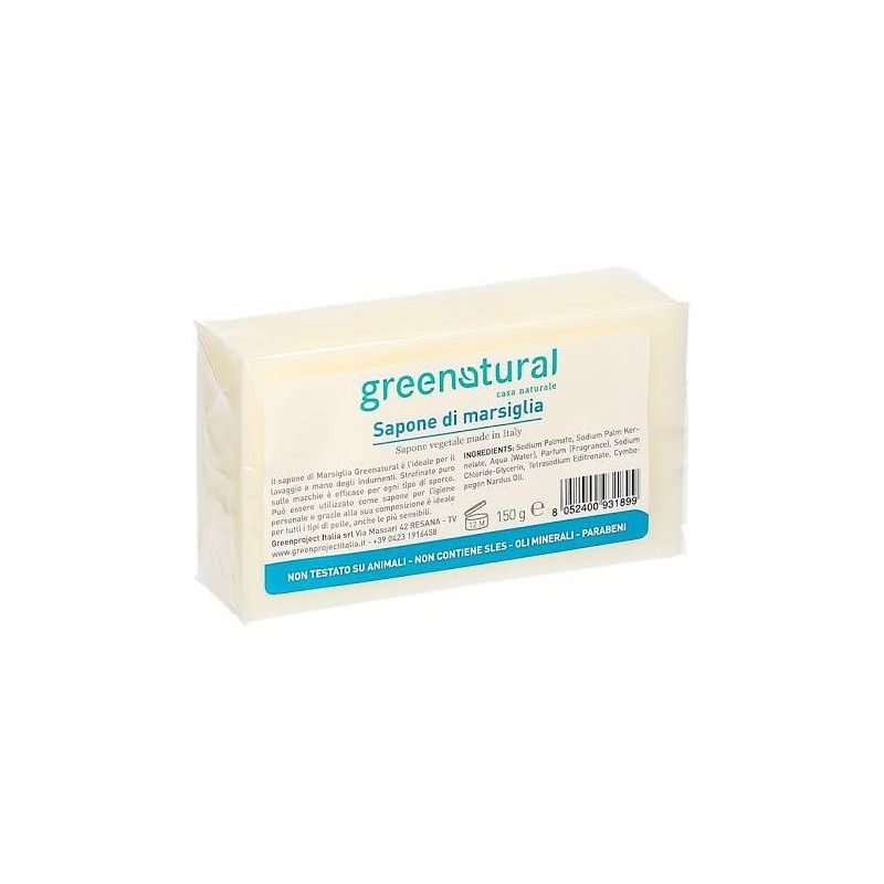 Greenatural  Sapone di Marsiglia 150 gr  Sapone da Bucato