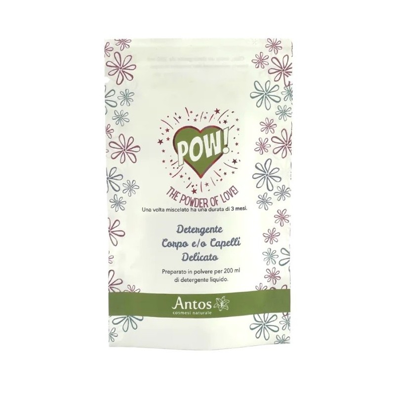 Antos Cosmetici  POW - Base in polvere per Detergente Capelli/Corpo  Bagnoschiuma Bio