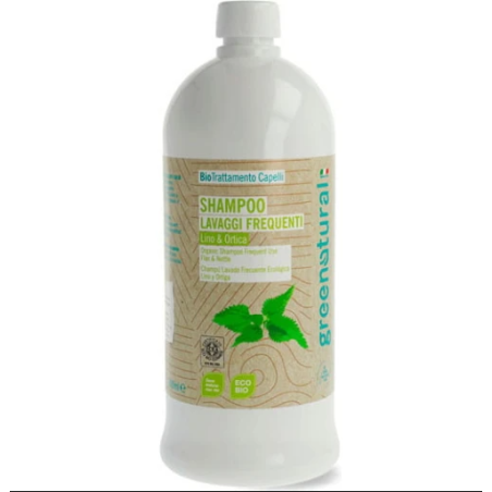 Shampooing Fréquentes Lave-Linge et d'Ortie 1 LT Greenatural Shampooing bio cheveux gras   Disponible sur Yumibio.com