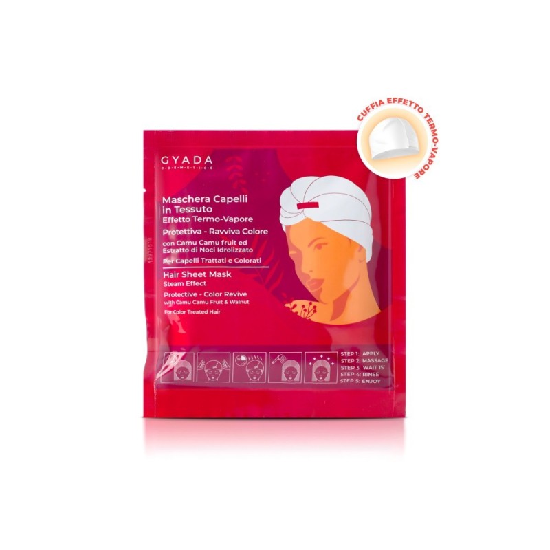 Gyada Cosmetics  Maschera Capelli in Tessuto 4 - Protettiva e Ravviva Colore  Protezione colore