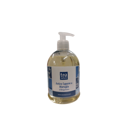 Liquid soap of marseille and Bergamot Tea Natura Soap  Available on Yumibio.com