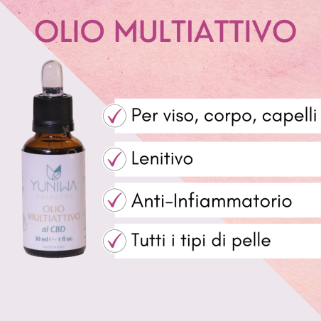 Yuniwa Cosmetics  Olio Multiattivo - Viso, Corpo e Capelli - 100 ml  Olio Viso