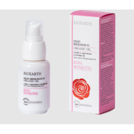 L'huile de rose musquée anti-âge Bio et Vegan Bioearth Huile   Disponible sur Yumibio.com