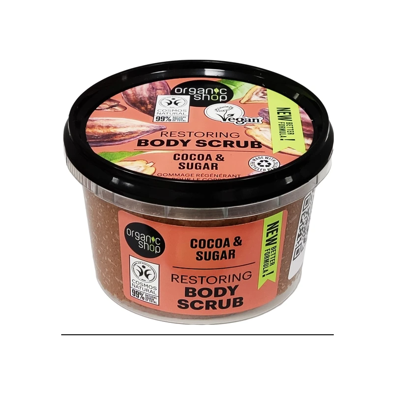 Natural Body Scrub with Belgian Chocolate Organic Shop Body Scrub  Available on Yumibio.com