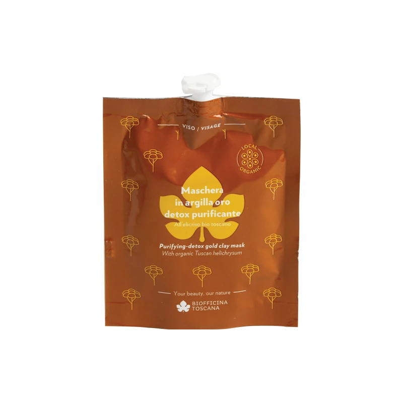 Face mask Detox Purifying ecobio Clay Gold Biofficina Toscana Cosmetici Antipollution  Available on Yumibio.com