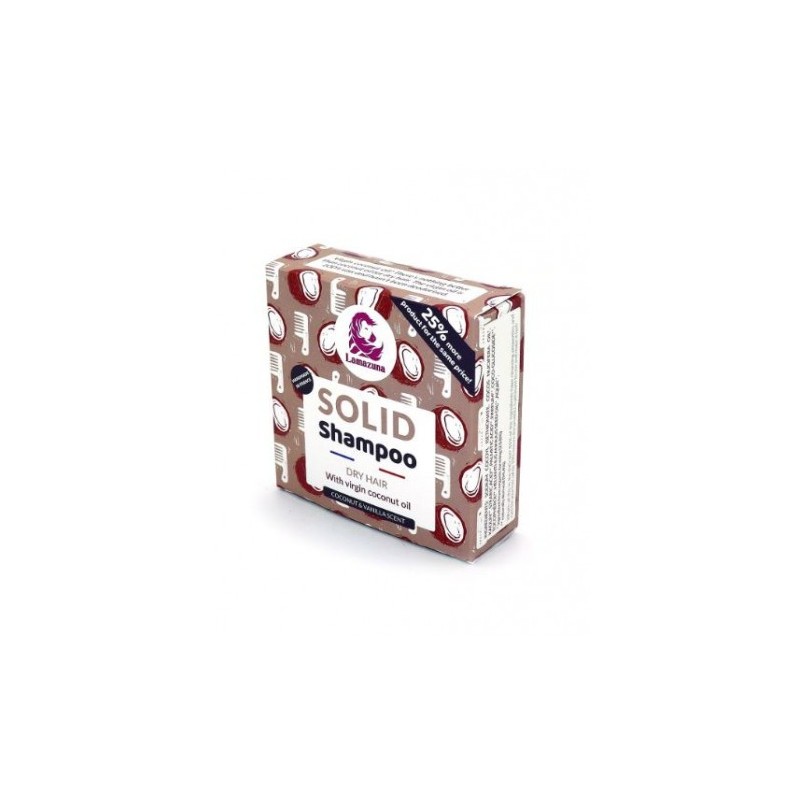 Shampoo Solid, Vanilla, and Coconut for Dry Hair Lamazuna Shampoo Dry and treated hair  Available on Yumibio.com