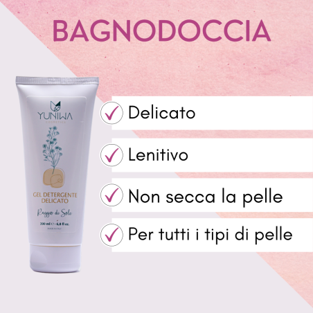 Yuniwa Cosmetics  Bagnodoccia Delicato - Raggio di Sole - 200 ml  Bagnoschiuma Bio