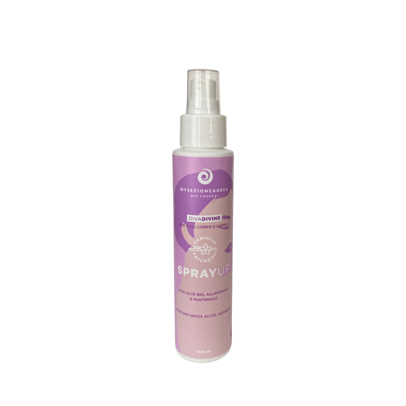 Spray Up parfum corps et cheveux-vanille & Patchouli My Sezione Aurea Parfums pour cheveux   Disponible sur Yumibio.com