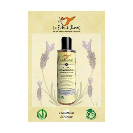Shower gel Lavender-Wild - Simple Stain Le Erbe di Janas Organic Bubble Bath  Available on Yumibio.com