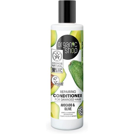 Après-Shampoing Restructurant Huile d'Olive et Fleur d'Oranger Organic Shop Revitalisant pour cheveux secs et traités   Dispo...