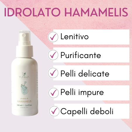 Yuniwa Cosmetics  Idrolato di Hamamelis  Idrolati