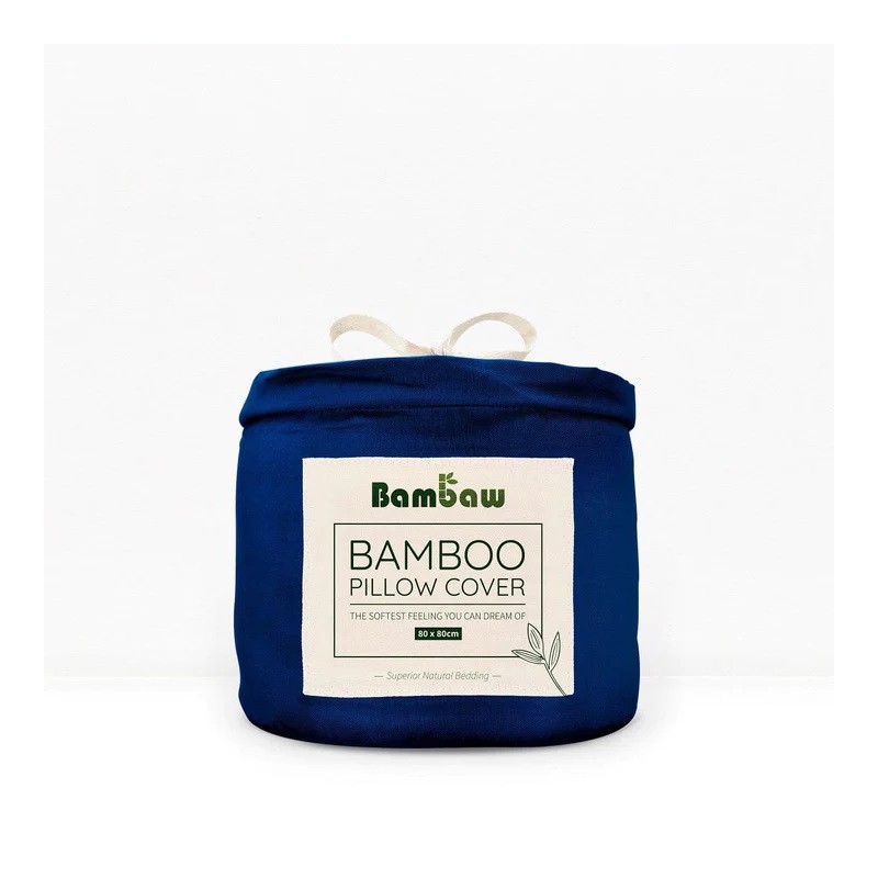 Bambaw  Coppia di Federe in Seta Vegana di Bambu - Navy  Accessori