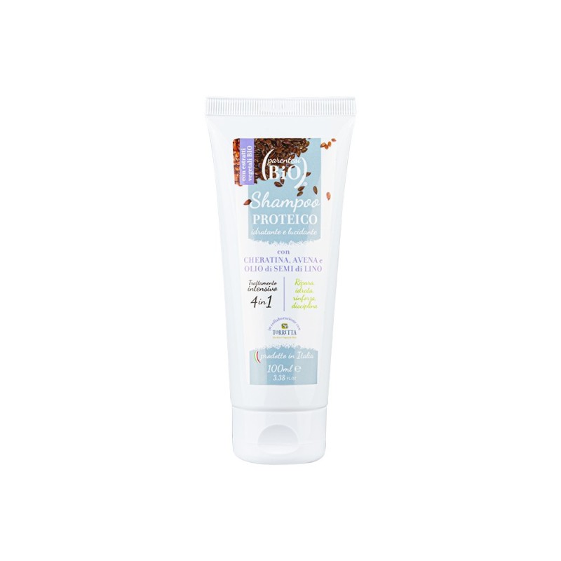 Shampooing Protéiné à la Kératine 100 ml Parentesi Bio Shampooing Cheveux secs et traités   Disponible sur Yumibio.com