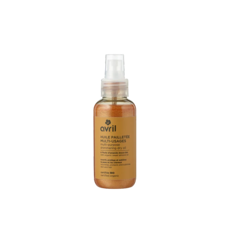 Oil dry sparkling multi-function Avril Oils and Butters  Available on Yumibio.com