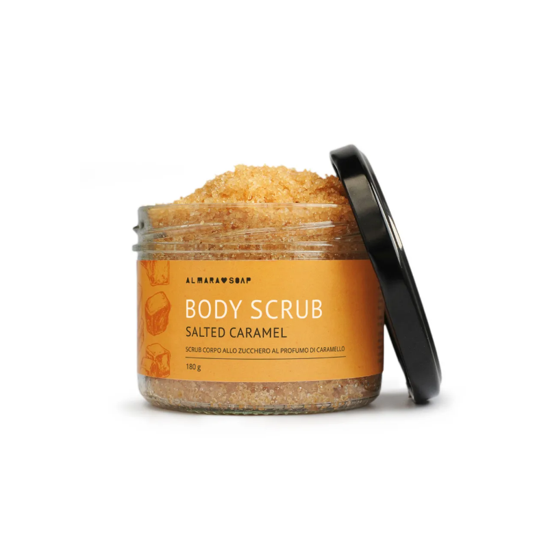 Le Visage et le corps - Gommage au Caramel de vinaigre balsamique Almara Soap gommage   Disponible sur Yumibio.com