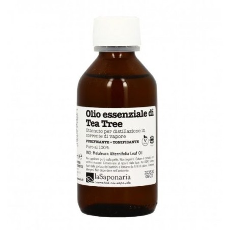 Huile Essentielle d'Arbre à Thé 100 ml La Saponaria Huiles Essentielles   Disponible sur Yumibio.com