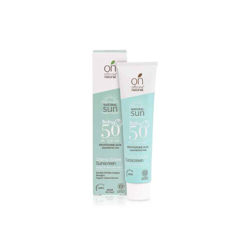 Bab Solare Sunscreen SPF50-High Protection Officina Naturae Sunscreens for children  Available on Yumibio.com