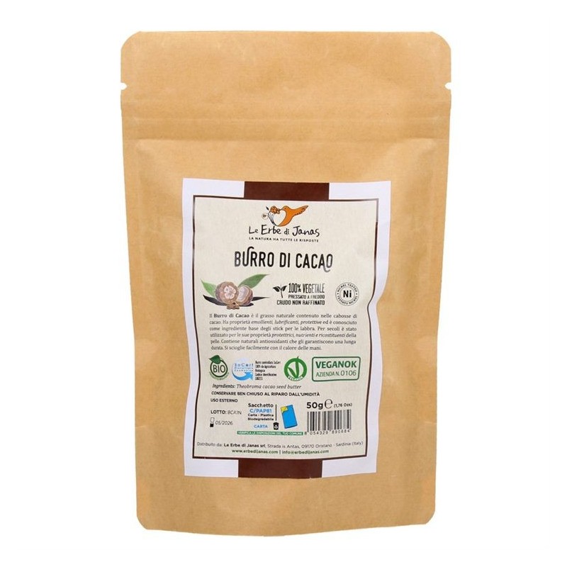 Le beurre de cacao Pur Le Erbe di Janas Légumes Beurres   Disponible sur Yumibio.com