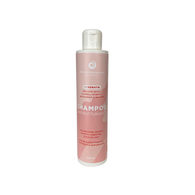 My Sezione Aurea  Shampoo Ristrutturante per cute secca e capelli sfibrati, decolorati o trattati MY KERATIN  Shampoo Capelli...