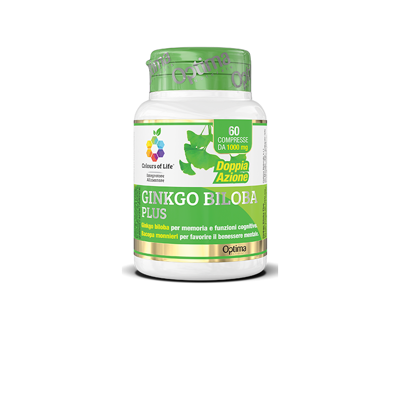 Food Supplement Nervous System and Psychological Function - Ginkgo Biloba Plus Optima Naturals Integratori Alimentari  Availa...