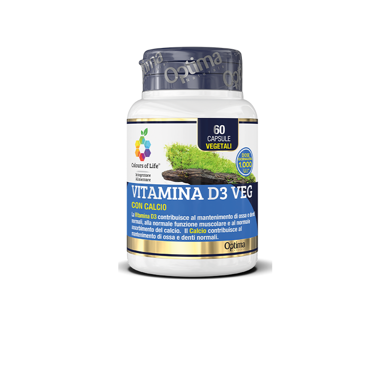 Complément Alimentaire Système Nerveux et Musculaire-Vitamine D3 Veg Optima Naturals Integratori Alimentari   Disponible sur ...