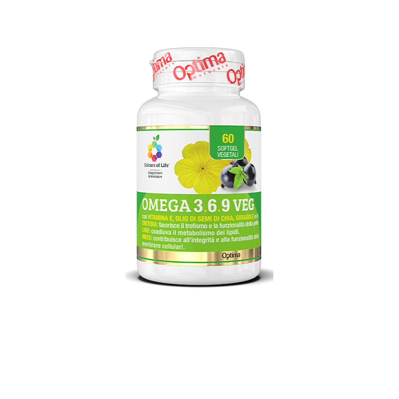 Food Supplement Functionality Cell Membranes-Omega 3,6,9 Veg Optima Naturals Integratori Alimentari  Available on Yumibio.com