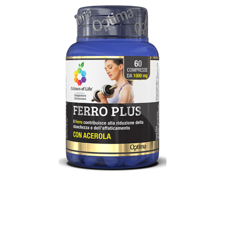 Food Supplement Tiredness and Fatigue-Ferro Plus Optima Naturals Integratori Alimentari  Available on Yumibio.com