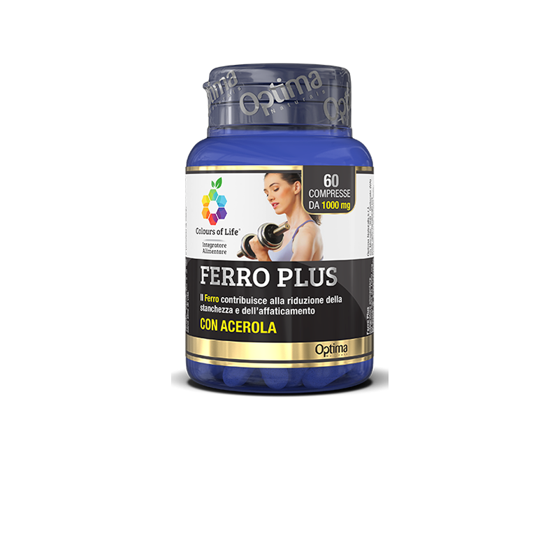 Optima Naturals  Ferro Plus - Integratore per fatica e stanchezza  Integratori Alimentari