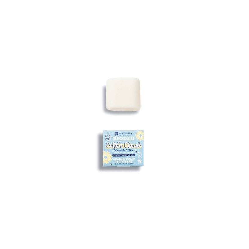 Biodeo Solid Neutral-Cotton Cloud La Saponaria Deodorant  Available on Yumibio.com