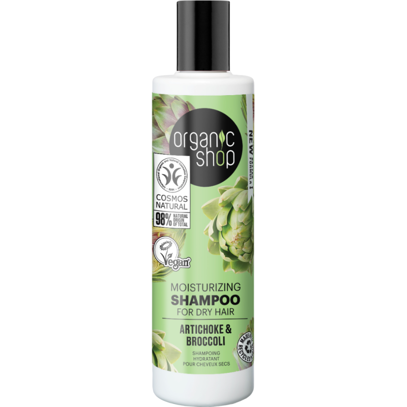 Organic Shop  Shampoo Idratante Intensivo con Broccoli e Carciofo  Shampoo Capelli Secchi e Trattati