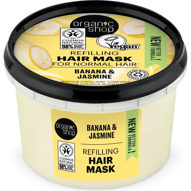 Organic Shop  Maschera Capelli Idratante con Banana e Gelsomino  Maschere