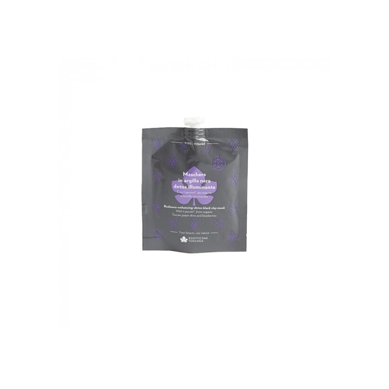 Face mask Detox Enlightening ecobio the Black Clay Biofficina Toscana Cosmetici Antipollution  Available on Yumibio.com