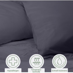 Pair of Dark Gray Vegan Bamboo Silk Pillowcases Bambaw Accessories  Available on Yumibio.com