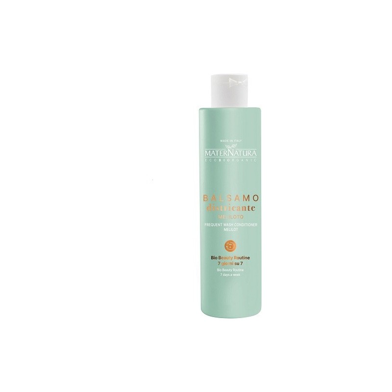 Conditionneur Démêlant au mélilot Maternatura Revitalisant pour cheveux bouclés et ondulés   Disponible sur Yumibio.com