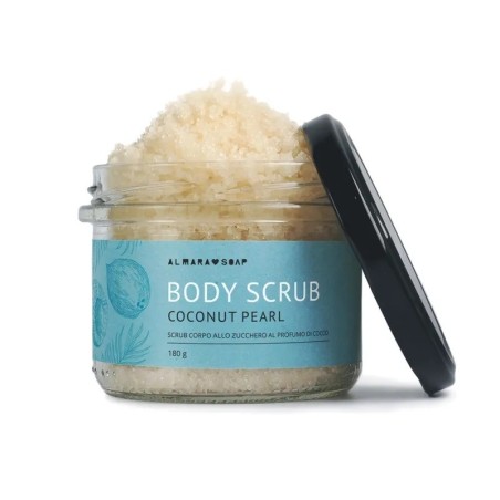 Purifying and Stimulating Coconut Body Scrub Almara Soap Body Scrub  Available on Yumibio.com