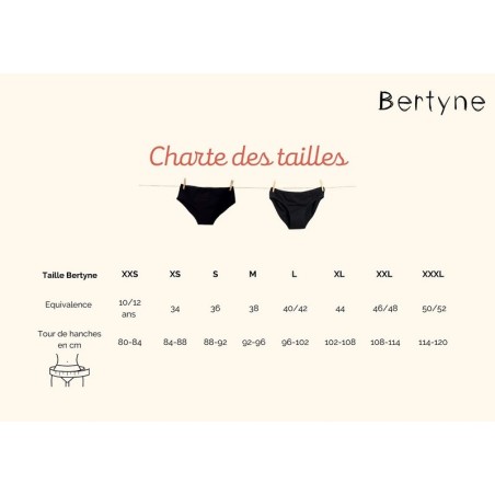Culotte Menstruelle Noire-Taille Bert