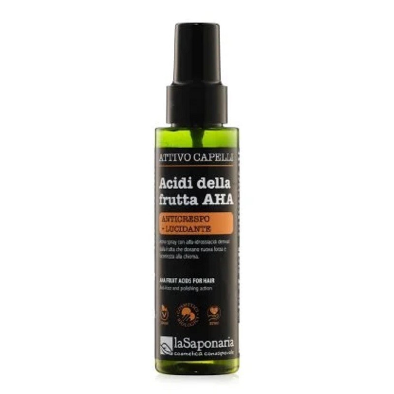 La Saponaria  Attivo Capelli Spray Anticrespo - Acidi della frutta AHA  Lozioni per capelli e oli