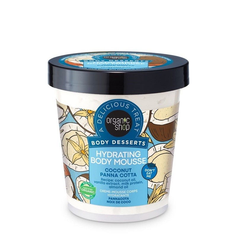 Moisturizing Body Mousse with Panna Cotta and Coconut - Organic Shop / Y