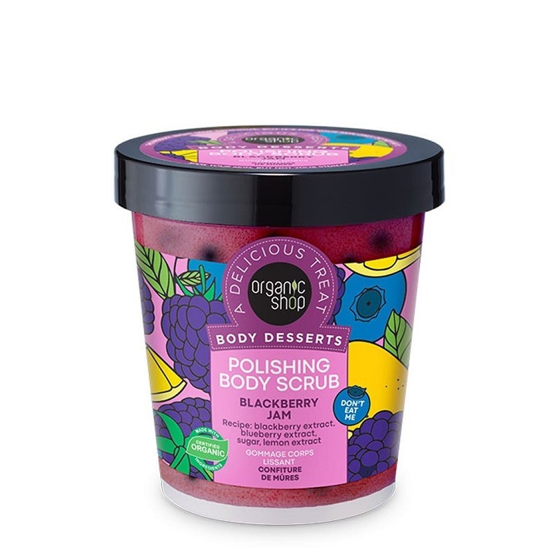 Body Scrub with Blackberry and Blueberry Jam Organic Shop Body Scrub  Available on Yumibio.com