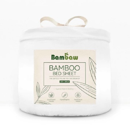 Bamboo Mattress Cover - White Bambaw Accessories  Available on Yumibio.com